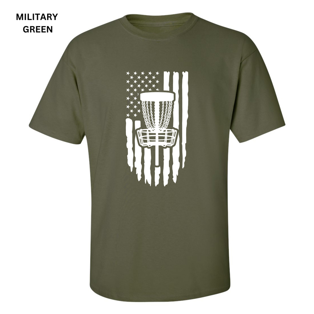 DISC GOLF AFFAIR  Disc Golf T-Shirt PATRIOTIC AMERICAN FLAG Shirt